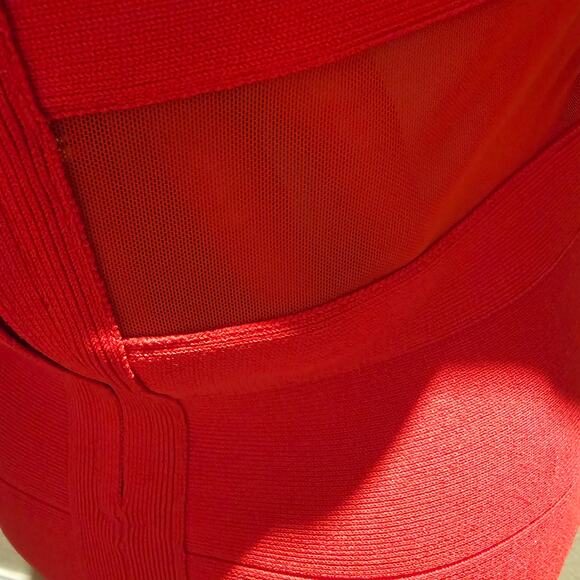 Hot Miami Styles Red Bodycon Dress Cutout New Year Valentine Cocktail S - Picture 8 of 13